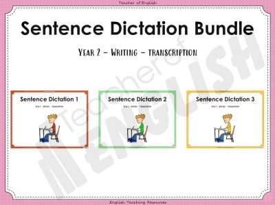 Year 2 Sentence Dictation Bundle Teaching Resources